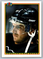 1990-91 Bowman Rob Brown Pittsburgh Penguins #202