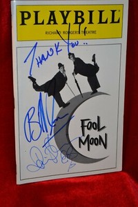 BILL IRWIN DAVIN SHINER FOOL MOON mime performance art SIGNED Broadway Playbill