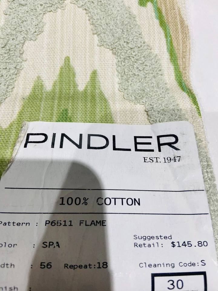 Pindler & Pindler Embroidered Fabric showroom sample 27x27 - Image 4 of 4