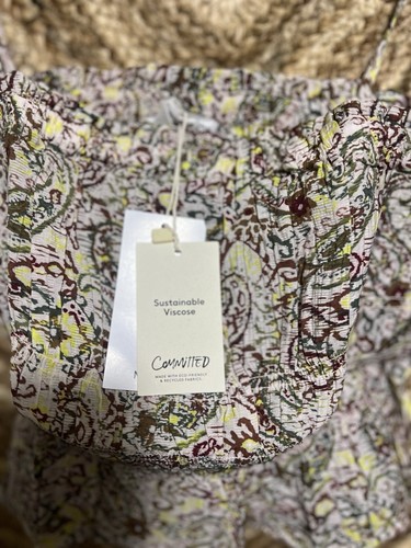Cami MANGO Mujer Estampada con Volantes, Multicolor, Talla XL, NUEVA CON ETIQUETAS - Imagen 2 de 12