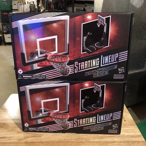 NBA Starting Lineup Basketball Hoop Backboard Net Set Full Court Hasbro
