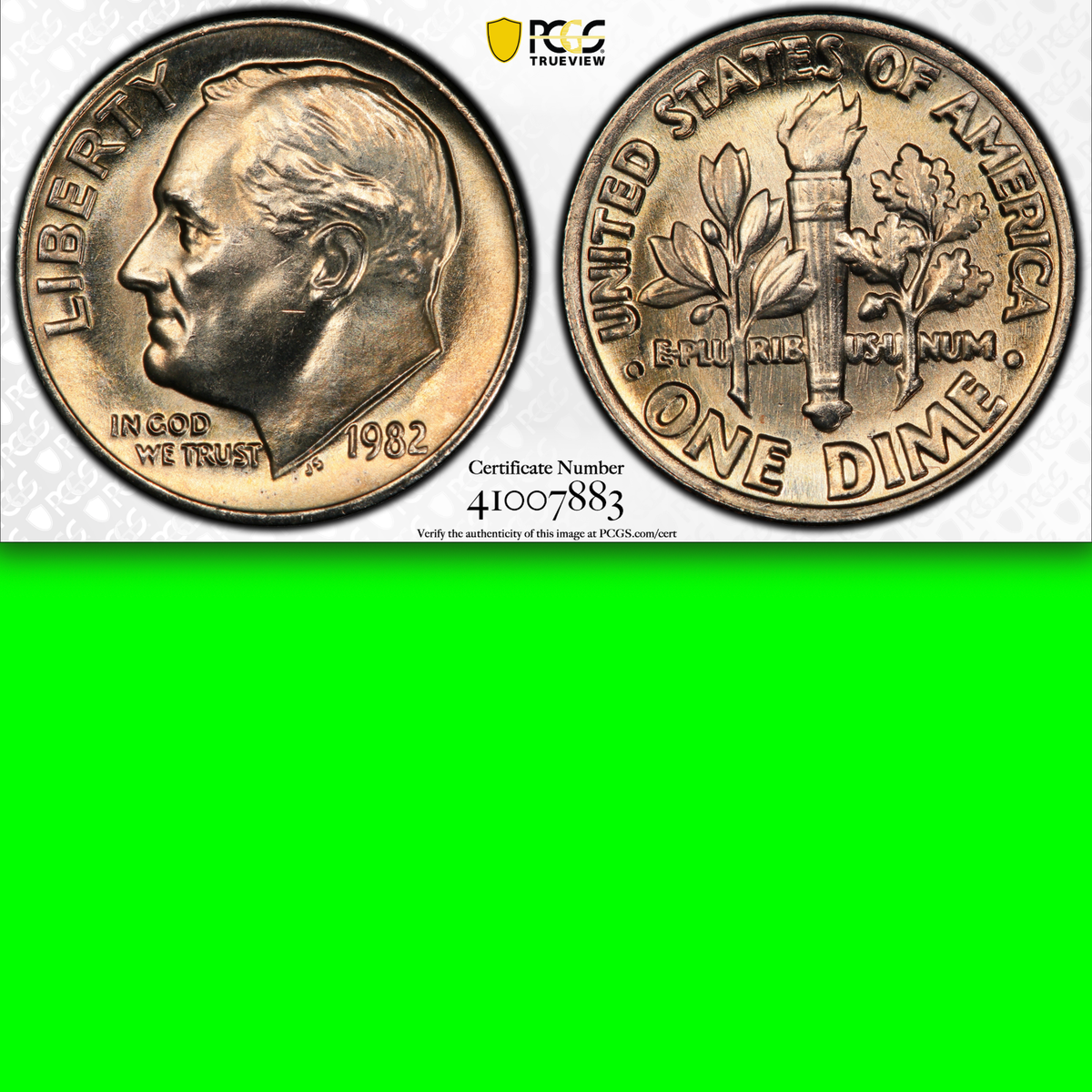 1982 No-P PCGS MS66FB Full Bands UNDERVALUED KEY Roosevelt Dime