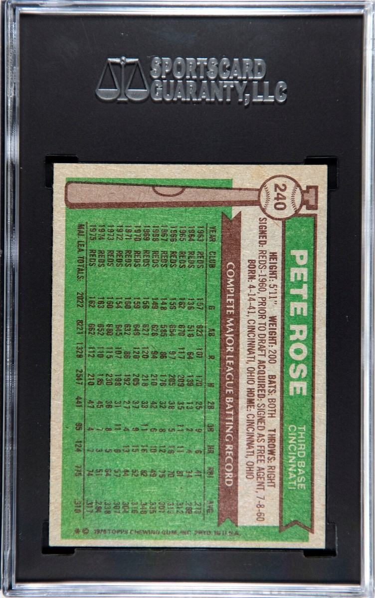 1976 Topps #240 Pete Rose SGC 6 EX/NM | eBay