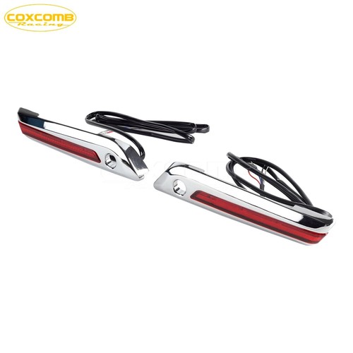 LED Side Saddlebag Latch Lights Red Running Lamp For Harley Road King Road Glide - Picture 4 of 9