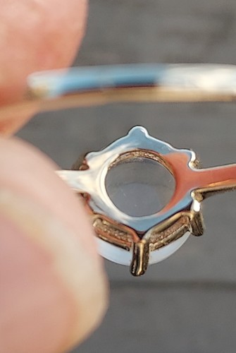 Pretty 9-10 k rose gold ring with rainbow moonstone sz 6.5 - Picture 5 of 5