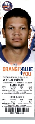 Ottawa Senators vs New York Islanders 3/19/2013 Full Ticket  Kyle Okposo