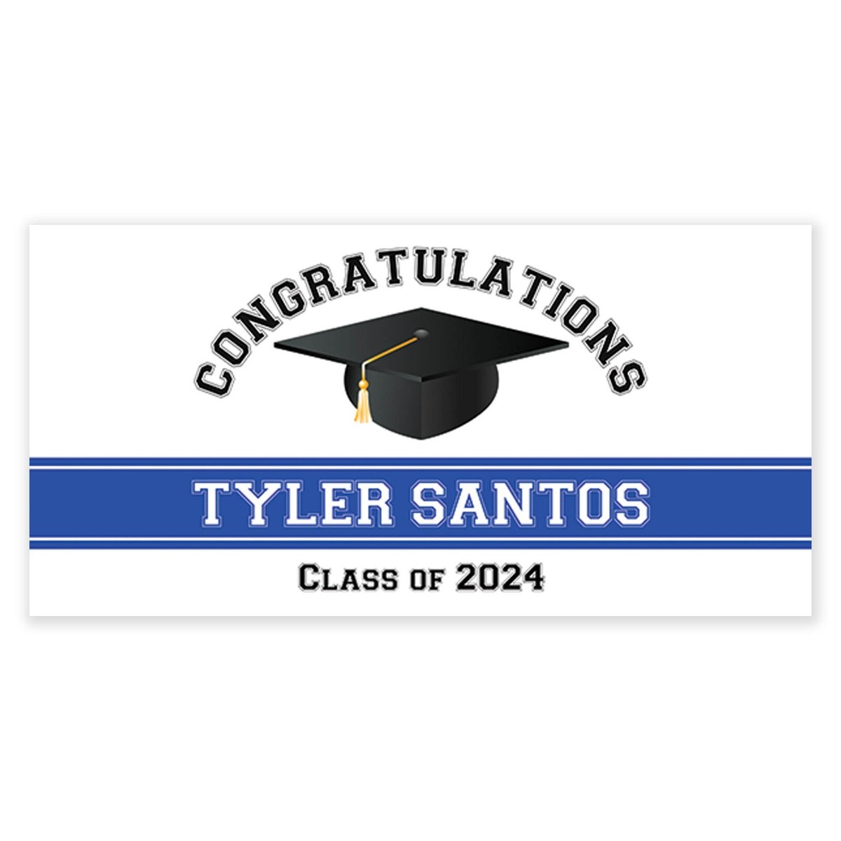 Bannière Personnalisée 'Promotion 2024' - Décoration Pour Fête De Diplôme - Vinyl, Moderne, à Personnaliser Avec Nom Et école