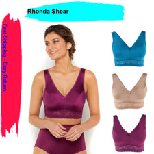 Rhonda Shear 3-pack Pin Up Smooth Bra with Removable Pads in Darks 650-168 , M
