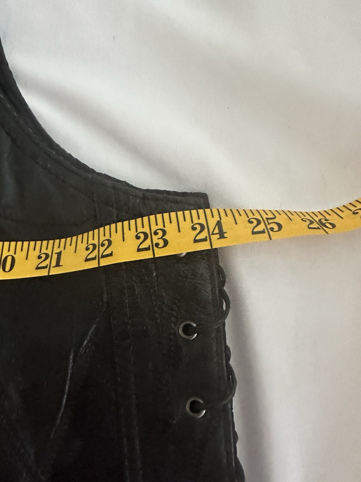 VTG Patchwork Black Leather Motorcycle Biker Vest… - image 19