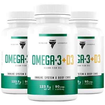 OMEGA-3 + D3   90-180 Capsules - support for heart, immune system, bones, joints