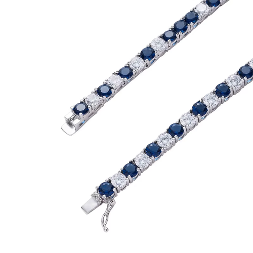20CT Round Lab Created Sapphire Diamond 18" Tennis Necklace 14K White Gold Over - Picture 4 of 4