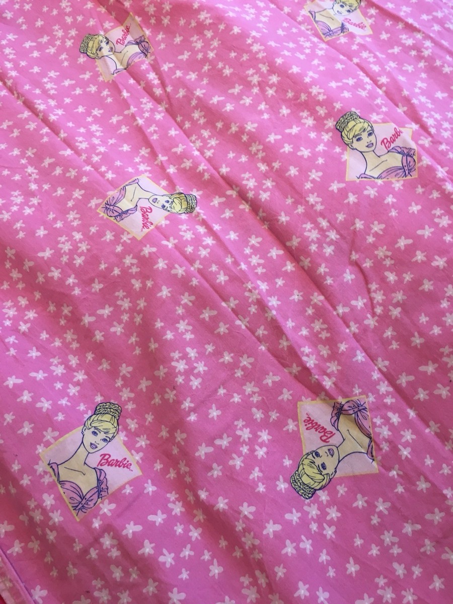 Parure De Draps Vintage Barbie 1997 - Drap Plat + Drap-housse - Rose