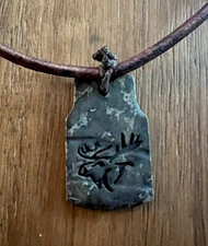 ABERCROMBIE and & FITCH Vintage Leather Necklace BOHO RARE LUCKY Metal Moose