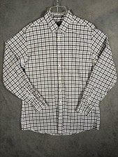 EDDIE BAUER Button Up Shirt Men LT Tall Plaid Wrinkle Resistant Relax Fit Casual