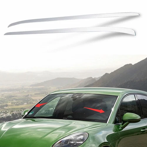 Tira decorativa de ambos lados para parabrisas delantero de acero plateado para Macan 2011-2017 - Imagen 1 de 5