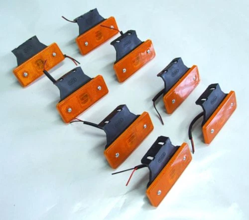 8 x 12V Amber LED Side Marker Orange Light Lamp Indicator Trailer HORSEBOX Van