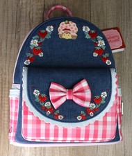 New Loungefly Strawberry Shortcake Denim Gingham Mini Backpack