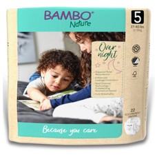 Bambo Nature Baby Baby Diaper Size 5 27 to 40 lbs. 1000021011 44 Ct