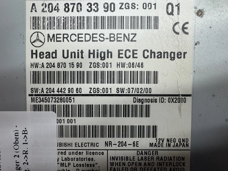 Mercedes C Klasse W204 Navi Navigation Autoradio A2048703390 - Bild 3 von 4