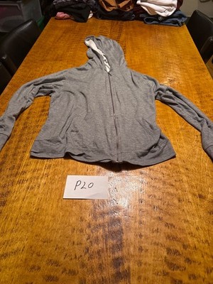 SUPRIMA  Hoodie Sweatshirt Mens L  Gray Full Zip Fleece Lightweight Stretch P20