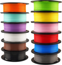 1.75Mm 3D Printer Normal PLA Filament 12 Bundle, Most Popular Colors, 500G per S