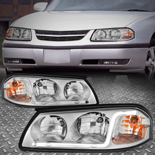 Led Drl For 2000-2005 Chevy Impala Chrome Housing Clear Corner Headlightlamp