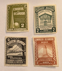 1939 Ecuador Stamp Lot C48 & C55 & #382 & 388. MNH