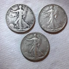 Liberty Walking Half Dollar 50C Silver Lot of 3 (1939D, 1940, 1941)