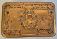 Collectible 1914 Antique Princess Mary WW1 Brass Christmas Tin