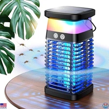 Bug Zapper Outdoor Indoor Mosquito Zapper Solar Fly Zapper Rechargeable Electric