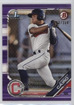 2019 Bowman Draft Purple 98/250 Christian Cairo #BD-195 11pj