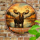 Western Ammunition Moose Round Aluminum 8x8 Vintage Metal Tin Sign