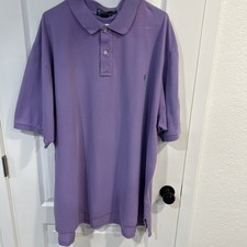 Polo Ralph Lauren Shirt Polo Adult 4 XLT Purple Mens Embroidered Green Logo Pony