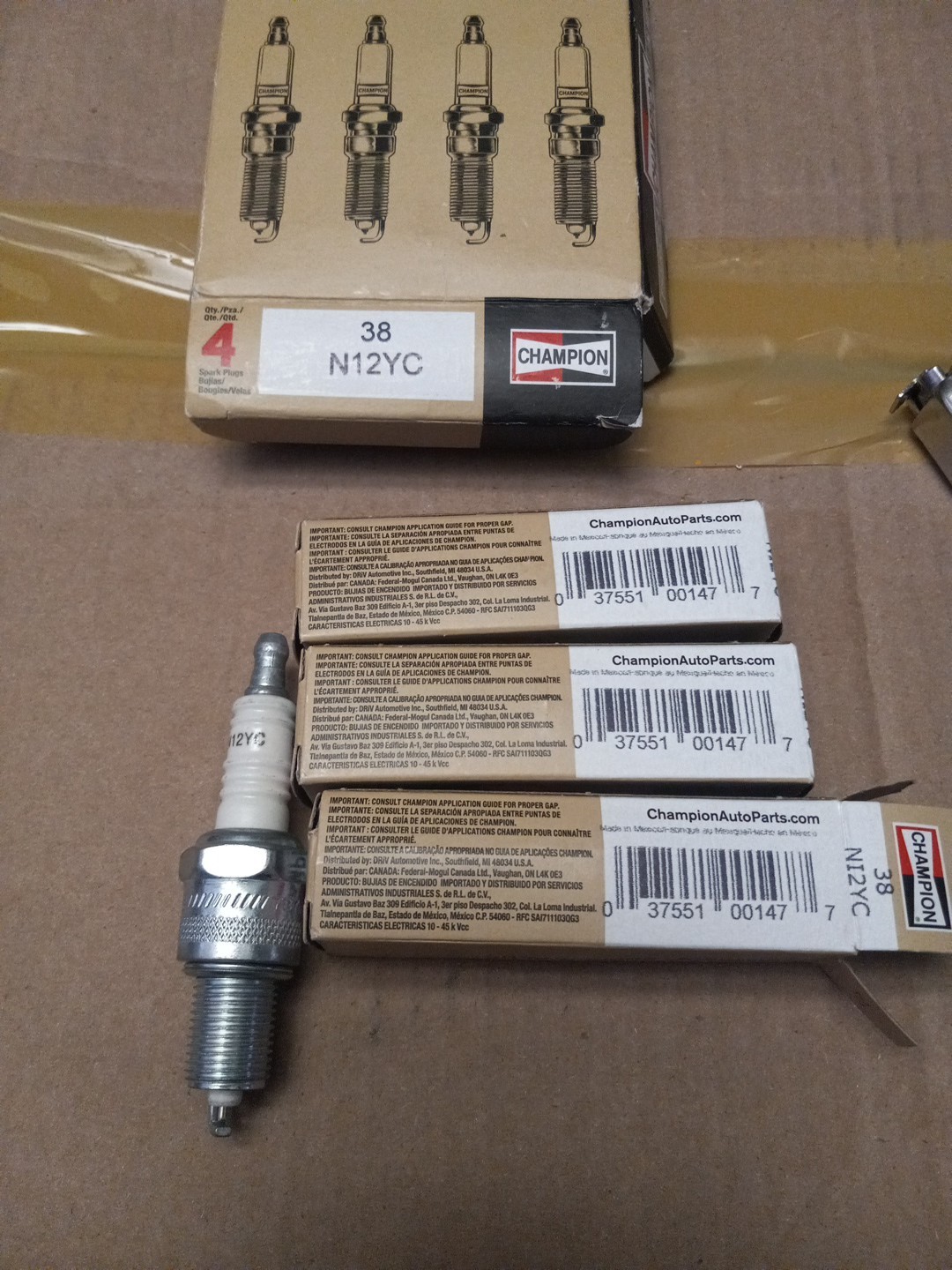 Pack Of  3 Champion 38 N12YC AUTO SPARK PLUG
