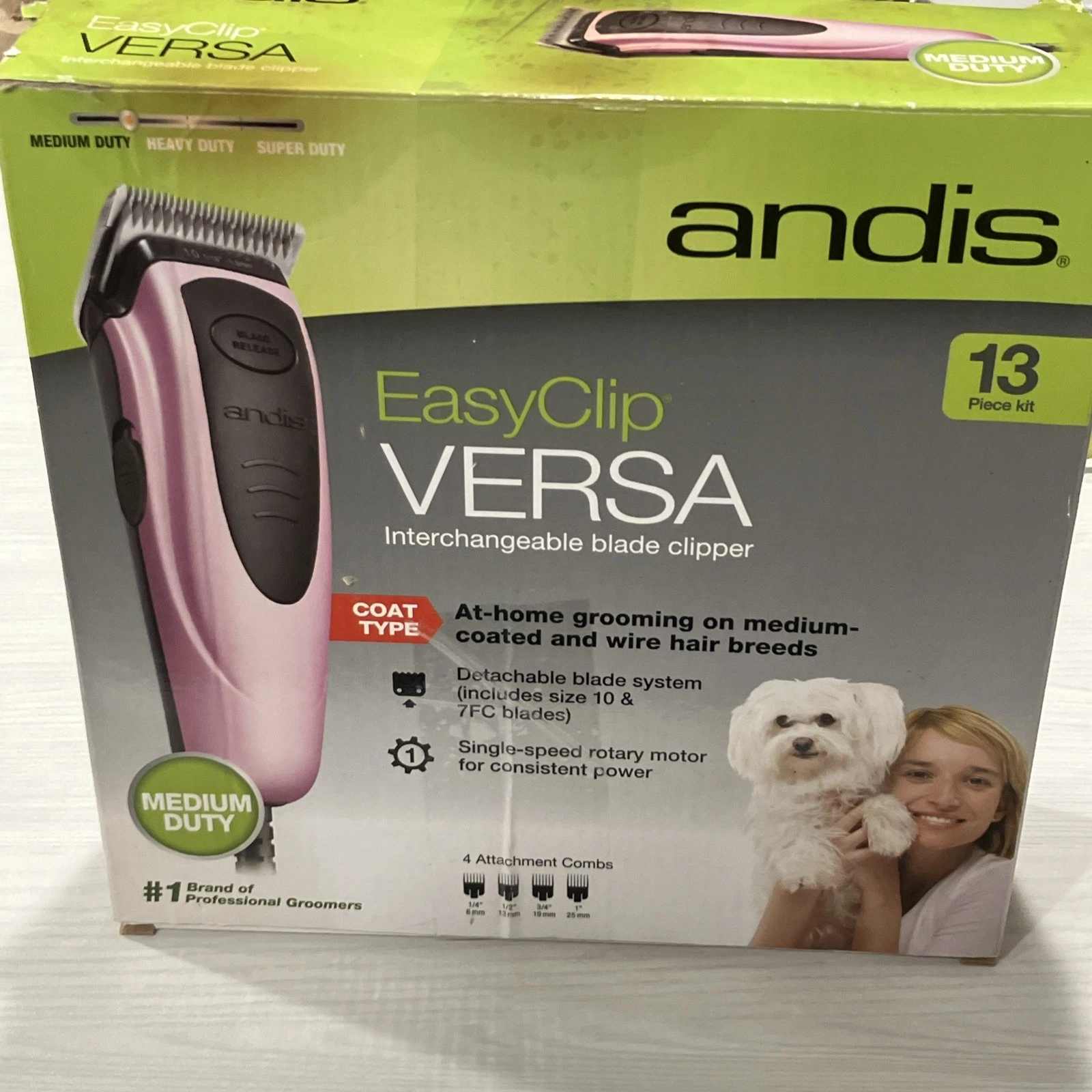Andis RACD Easy Clip Versa Pet Dog Grooming Clipper Kit Set Pink