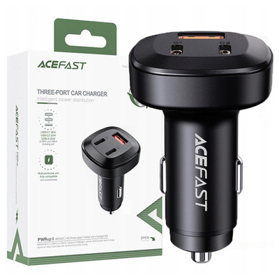 Acefast Kfz-Ladegerät 66W 2x USB-C USB Schwarz