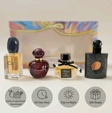 Ladies Mini Perfume Gift Set 4pc Eau de Parfum Fruity Floral Scent Box