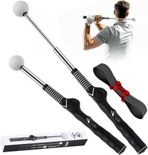 Retractable Golf Swing Trainer Golf Grip Trainer with Arm Band for Right-Handed