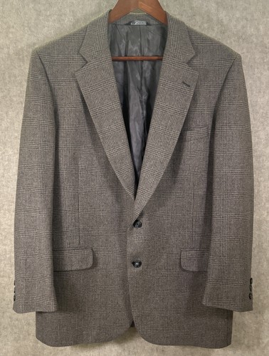 Blazer de lana Burberrys para hombre 44R marrón tostado abrigo deportivo chaqueta a cuadros ventana