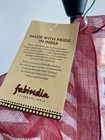 NWT FabIndia Silk & Cotton Blood 🩸 Red Pink White Scarf Dupatta Wrap Stole 74" — photo 4