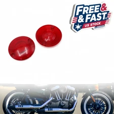 2X Motorcycle Turn Signal Lens Red For Harley Davidson 3.25" 1986-2018