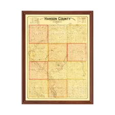 Old Map of Hanson County, SD 1893 - Vintage South Dakota Art