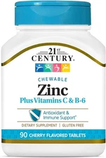 21st Century Zinc Chewable Supplement 90 Count Immune Support Natural Antioxi...