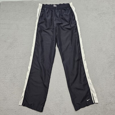 Vintage Nike Track Pants Gray Tag Y2K Womens M 8-10 Black Elastic