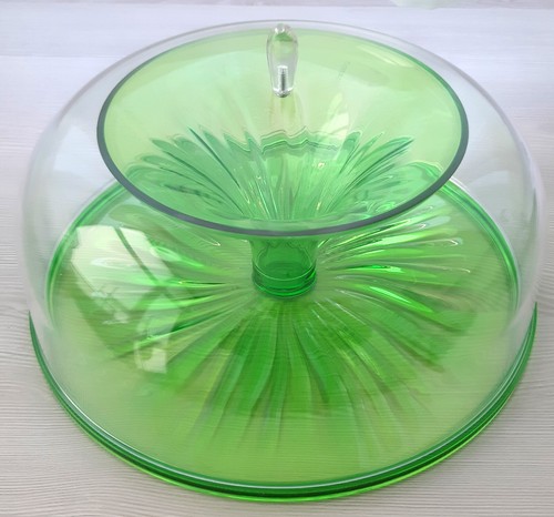 GUZZINI Alzata Vassoio Grande Dolce Tavola con Campana VERDE - nuovo con scatola - Foto 4 di 4