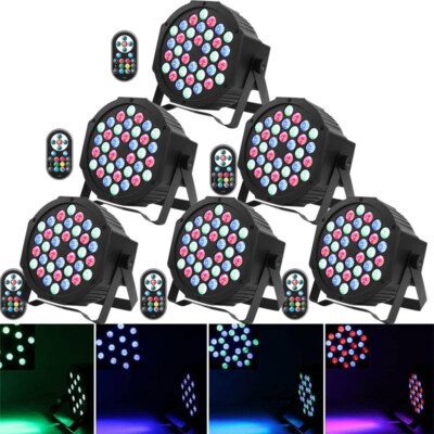 36LED 108W PAR Can Lighting DJ Party Stage Effect Light DMX Remote Sound Control