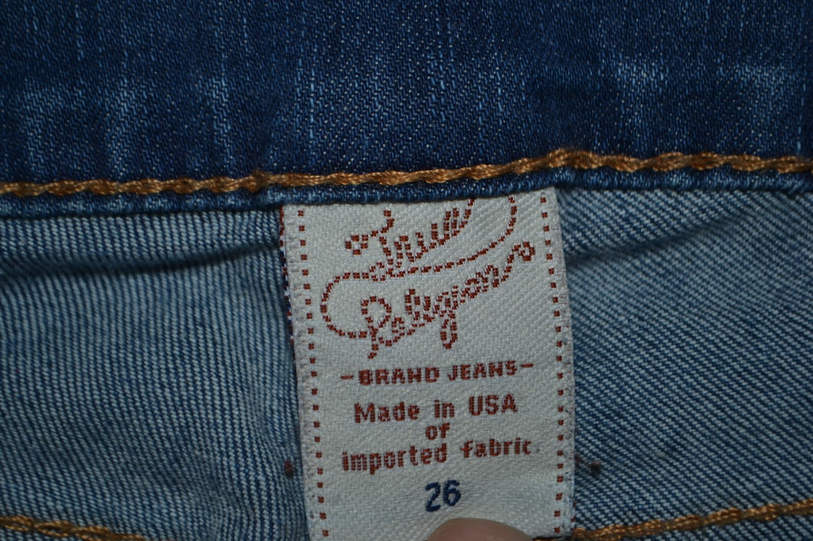 True Religion Women's Joey Flap Pocket Blue Denim Jeans Sz 26x31 thumbnail 9