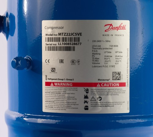 Danfoss MTZ22JC5VE / MTZ22-5VI Reciprocating Compressor 220-240V 1 Phase 50Hz - Picture 5 of 10