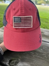 Vintage Panama Jack Rare USA American distressed Patch Flag Strap Hat Cap EUC