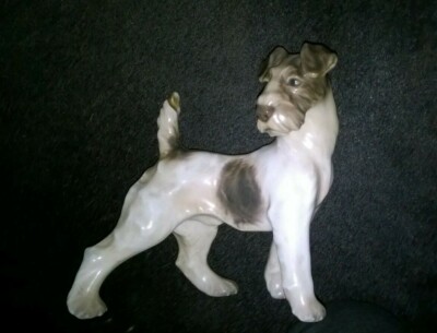 Figur PORZELLAN Dahl Jensen 1001 Draht Haar Fuchs Terrier - Royal Copenhagen